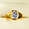 Moissanite Oval Cut With 925 Sterling Silver Gold Plated Ring For Men's #B296 JL375681951460