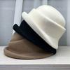 High-quality Wool Woolen Light Luxury Retro Top Hat Women's Autumn and Winter Warm Versatile Washbasin Hat Solid Color Beret