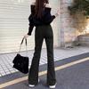 Retro Korean Version of Micro-flared Jeans for Women's Spring and Autumn New High-waisted and Thin Spice Girl Wide-leg Jeans
