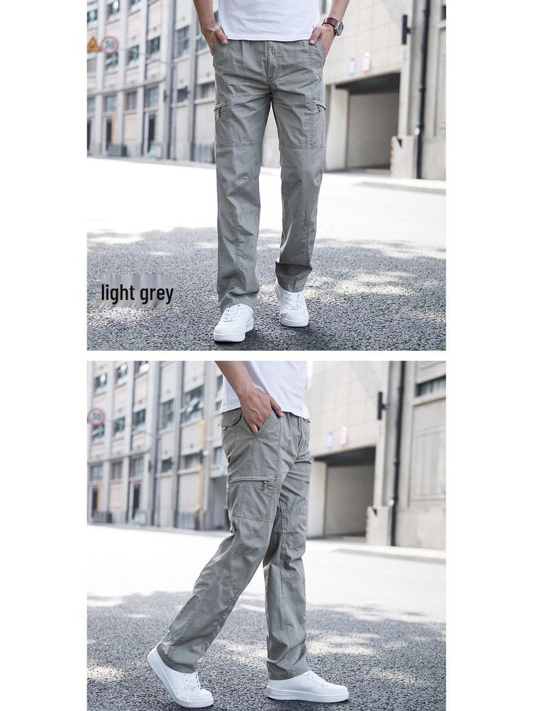 Men's Plus Size Straight Leg Loose Overalls - Wear-Resistant, Casual, Outdoor Sports Pants