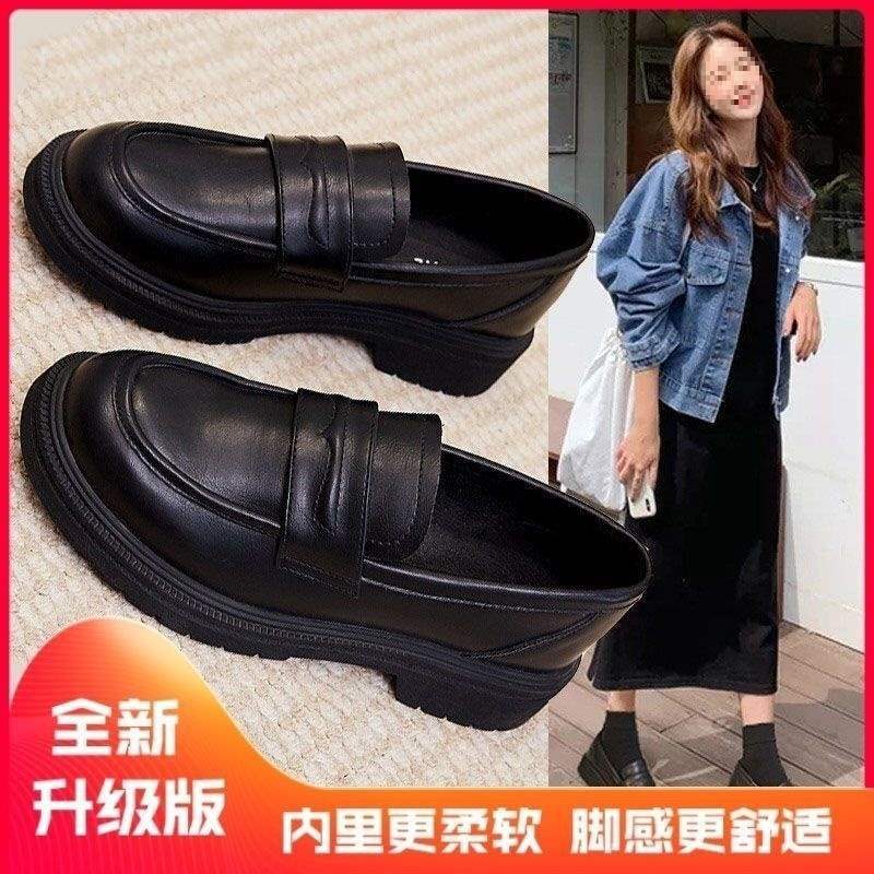 

PLOVER single shoes women 2025 new Korean version versatile platform loafers British style student small leather shoes women 40