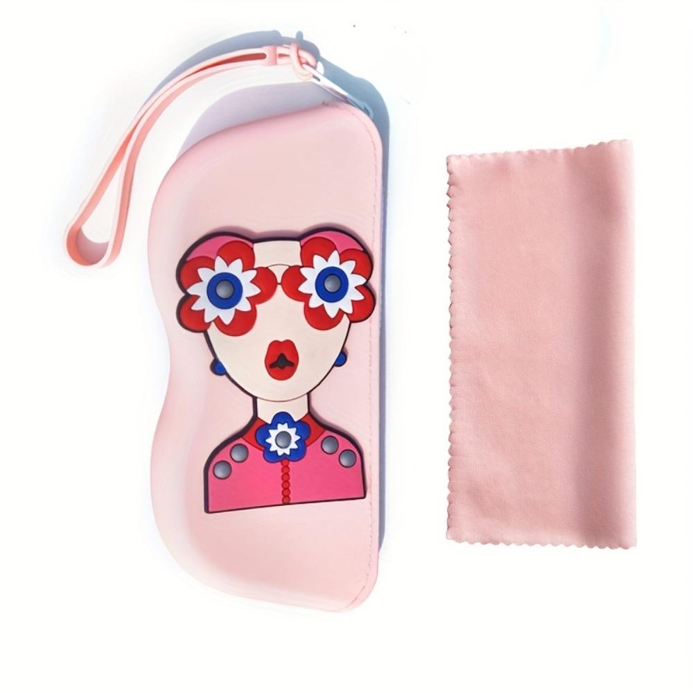 1pc Silicone Glasses Bag Portable Sunglass Storage Bag Glasses Glasses Case Hanging Large Capacity Glasses Bag