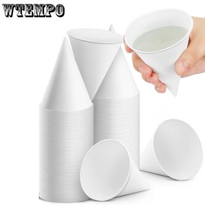 200pcs Paper Cone Cups 4.5oz Thicken Disposable Cone Cups for Shaved Ice Slushies Water Cooler Dispenser