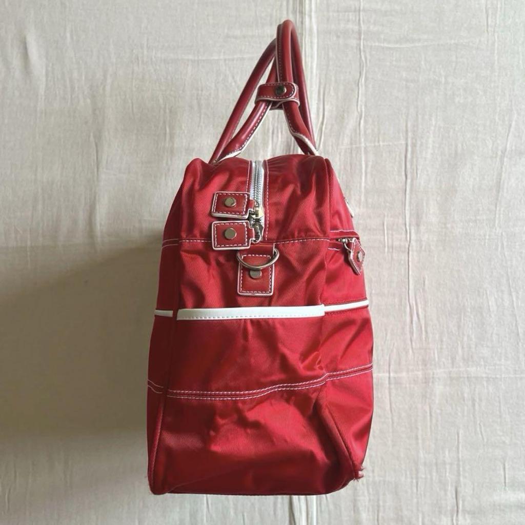 [USED] 90s Courrèges 2-way Boston bag with logo plate and shoulder strap (Y2K)