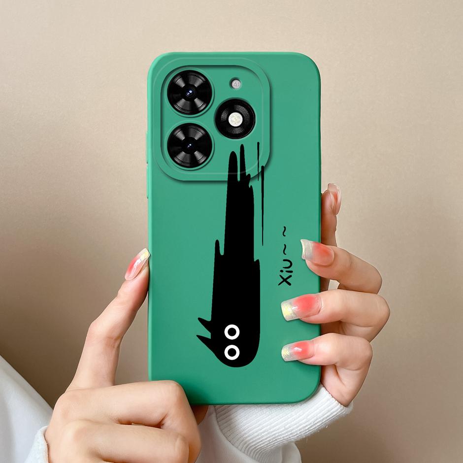 For Tecno Spark Go 2024 Casing Fashion Coconut Tree Liquid Silicone Soft TPU Shockproof Phone Cover For TecnoSpark Go 2024 Funda