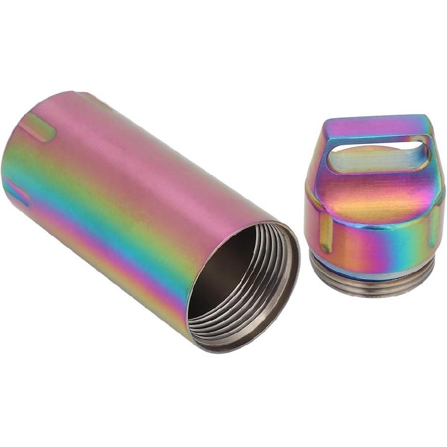 Portable Cases,Metal Pocket Boxes Keychain for Purse for Travel, Waterproof Daily Container Holder for Men and Women Elderly(Colorful)