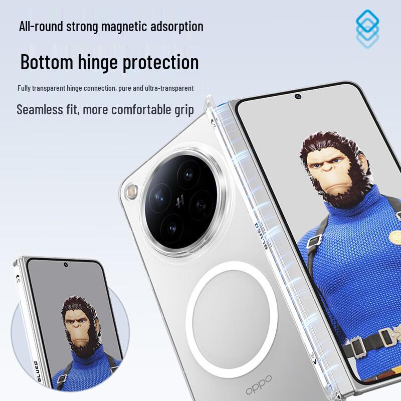 OPPO Find N6 Fold Clear Magnetic Hinge Protection Case