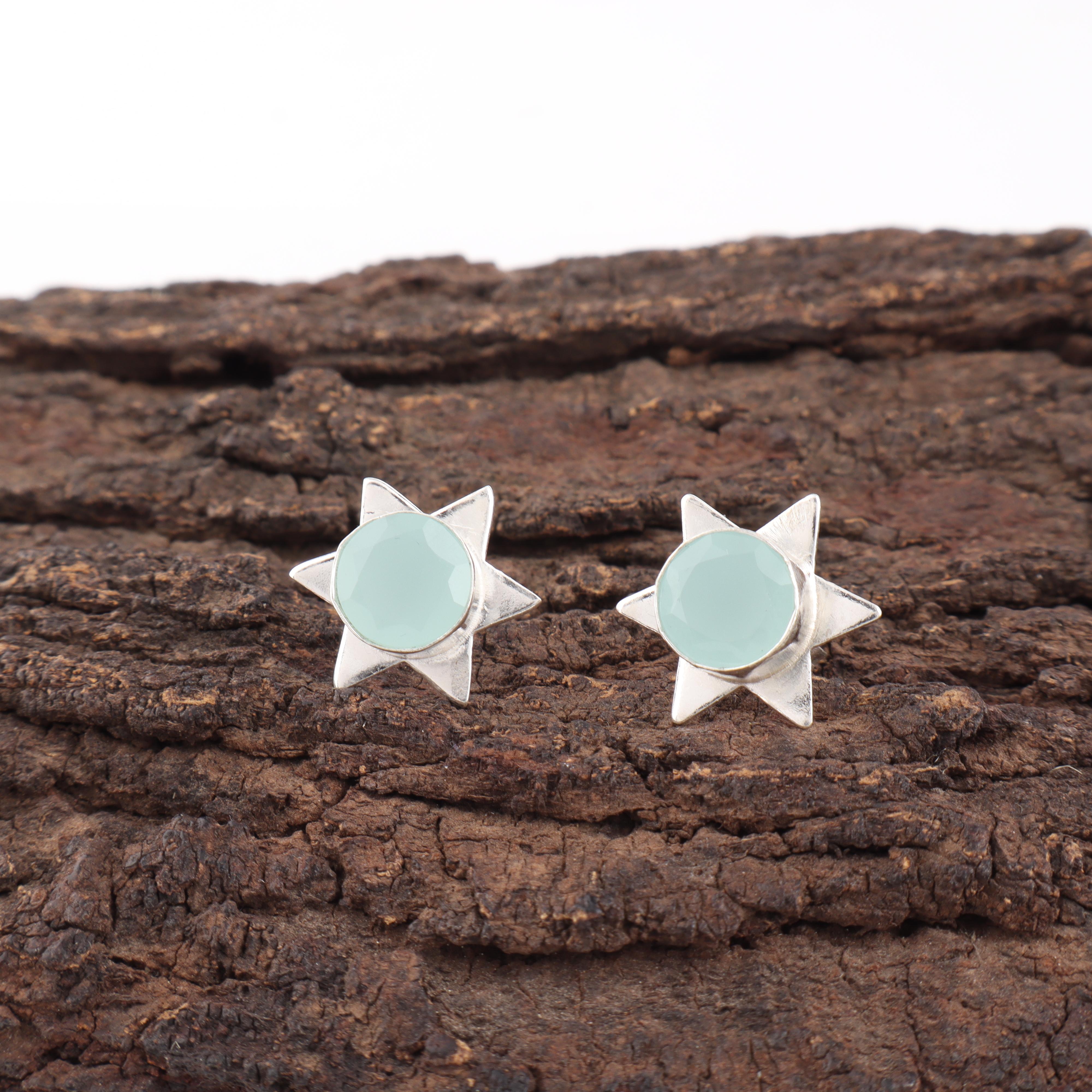 

Серьги из аквахалцедона, Ювелирные изделия из драгоценных камней, Серьги из стерлингового серебра 925 пробы, Украшения ручной работы, Серьги с камнем-талисманом, Подарок для него 0.44 inches синий