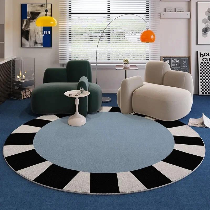 

French Circular Carpet Light Luxury Living Room Coffee Table Floor Mat Trend Bedroom Cloakroom Makeup Chair Dressing Table Mat 40x40cm