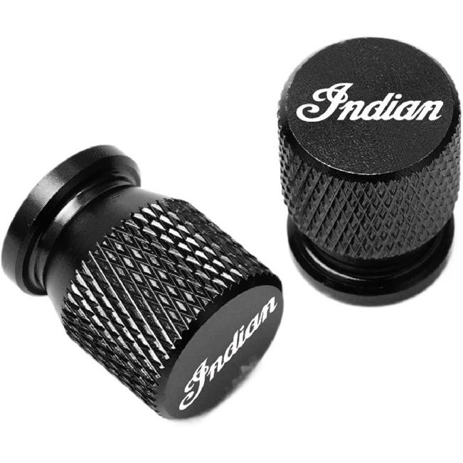 Motorcycle Accessories CNC Tire Valve Caps Air Stem Cover Plugs Compatible with Indian FTR 1200 S FTR1200 Carbon/Rally Chief Vintage Scout(Black)