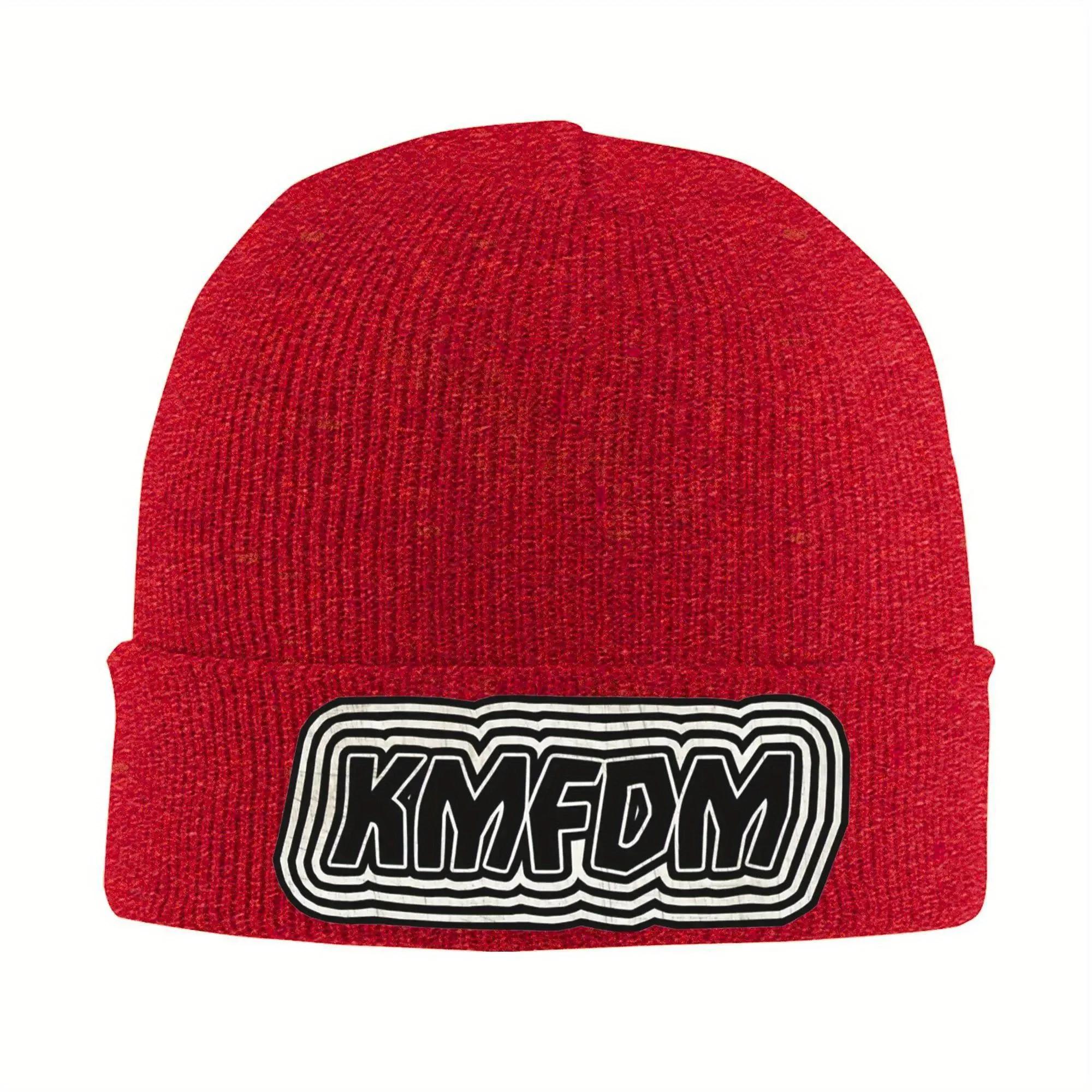 KMFDM rock band Knitted Hat Womens Unisexs Beanies Autumn Winter Hats Acrylic Warm Melon Cap
