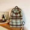 Schulrucksack Koreanisch Retro Wollkaro Rucksack Hoher Wert Große Kapazität Lässig Vielseitig Mittelschüler Rucksack