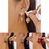 Christmas Strawberry Pendant Earrings With Zinc Alloy Dangle For Women And Men