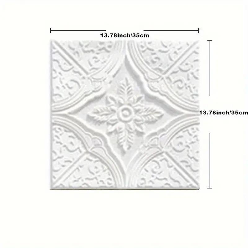 3D waterproof self-adhesive wall sticker 35*35cm three-dimensional ceiling roof kitchen decoration foam wallpaper
