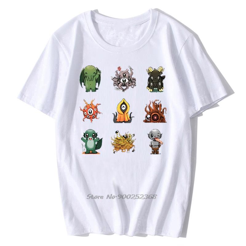 Men's T Shirt Lil Lovecraft Monsters Shoggoth Deep One Ghoul Abhoth Hastur Azathoth Cthulhu Artwork Print Tees Harajuku Tshirt