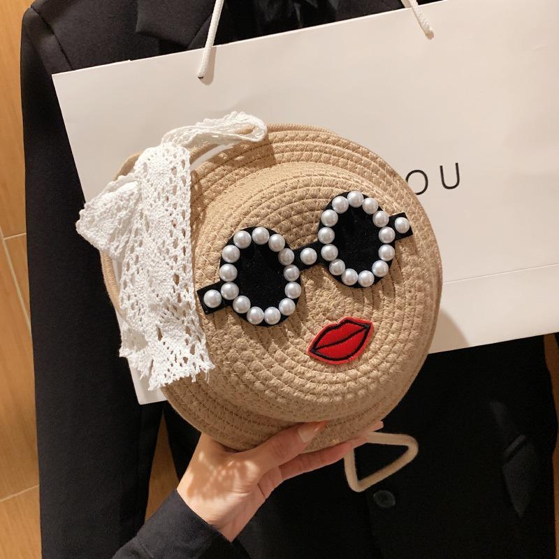 Bag female cute new fashion personalized shoulder bag cotton and linen woven straw bag niche versatile messenger bag