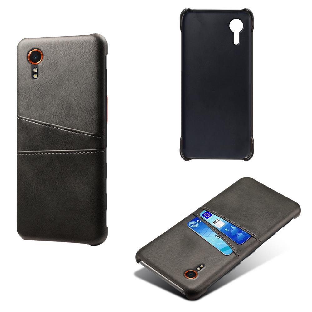 

For Samsung Galaxy Xcover7 Case Hard PC Scratch-proof Phone Cover with Dual Card Holder Black