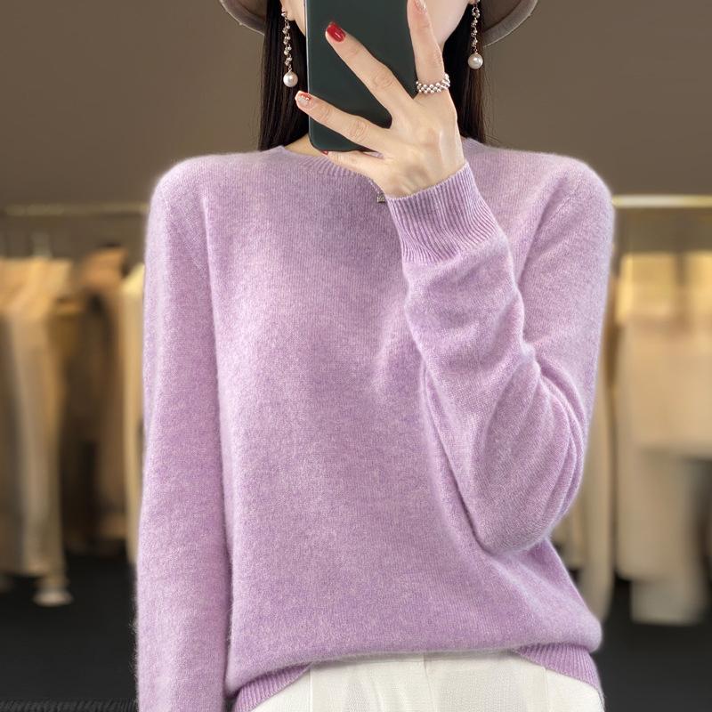 Женский кашемировый свитер 30% кашемир 70% шерсть Осень Зима Кашемировый пуловер Мягкий и теплый 2XL