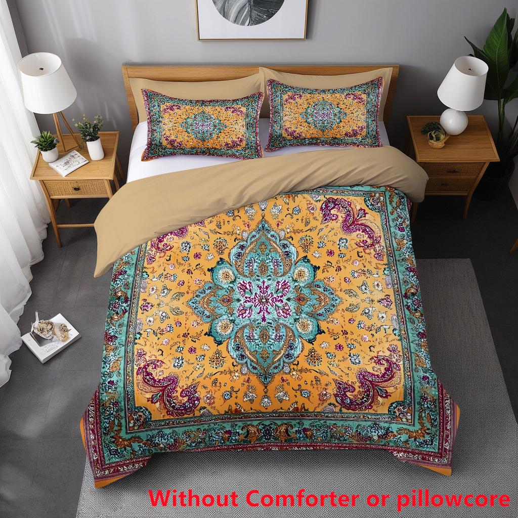 Bohemian Print Bedding, Spring And Autumn Thickened And Sanded Three-Piece Set