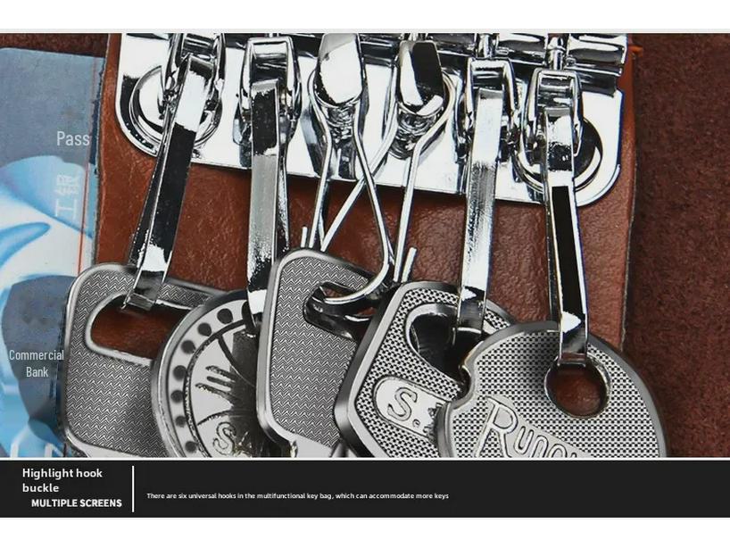 Genuine Leather Universal Car Key Bag for Men - Multifunctional Gift