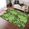 Trendy Skull Carpet Green Background Black Pattern Crown Slogan Living Room Studio Personalized Space Decoration