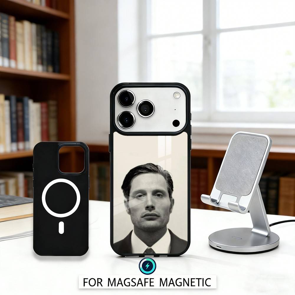 M-Mads M-Mikkelsen H-Hannibal Phone Case Magnetic For iPhone17 16 15 14 13 12 Pro Max For Magsafe Wireless Charging Cover