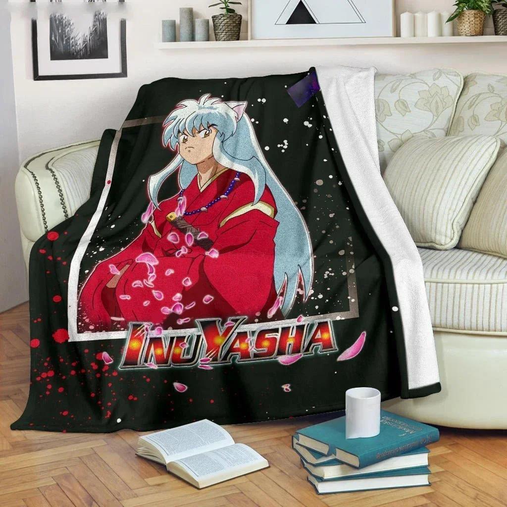 Inuyasha Blanket Comfort Soft Throw Fleece Anime Blanket for Bed Couch Travel Warm Cozy Cover