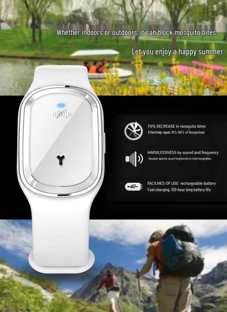 M1 Ultrasonic Mosquito Repellent Patch & Wristband for All Ages - Portable Outdoor Protection