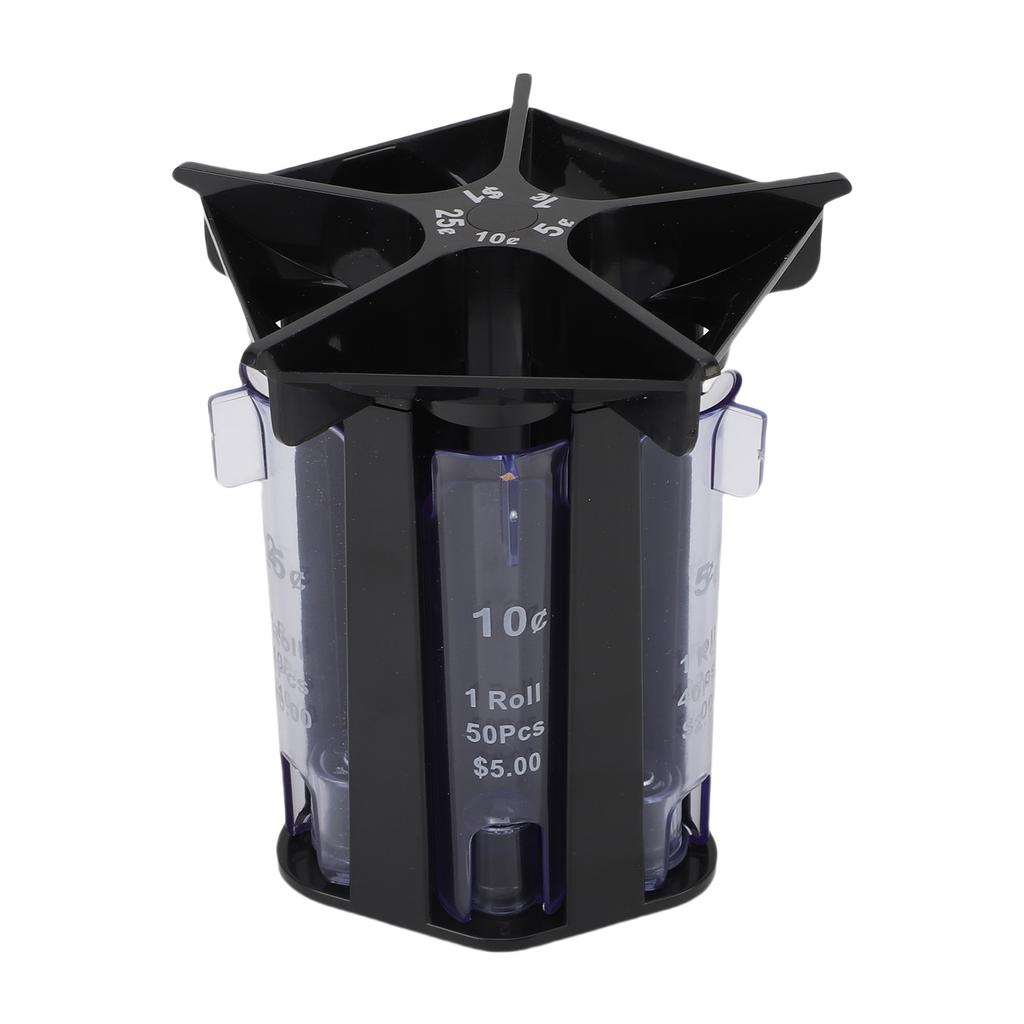 5 in 1 Change Sorter Tube Plastic Manual Change Counter for Employee Retailer Store Hotel Restaurant