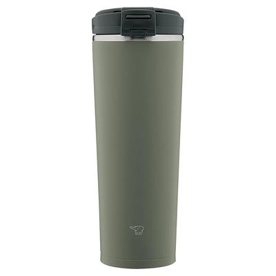 ZOJIRUSHI Water Bottle Tumbler with Lid Carry Tumbler Portable Seamless Flip Type 400ml Forest Gray Lid and Gasket Integrated Easy To Clean Only 2