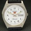 SEIKO 5 AUTOMATIC 6309A VINTAGE JAPAN MENS ARABIC WHITE DIAL WATCH a701414-5