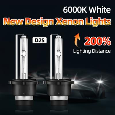 D1S D2S D3S D4S Car Xenon Headlights High Low Beam, High Lumens Car Light 6000K Xenon White Lamps Aluminum Metal Easy Install