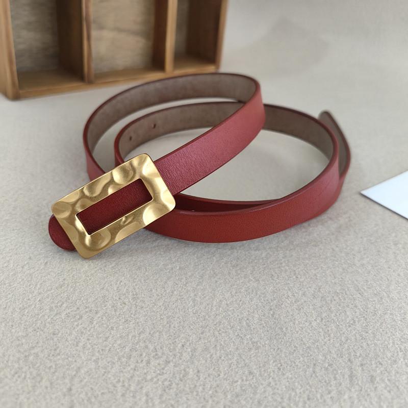 Leather Genuine Two Layer Belt Women With Alloy Buckle Casual Fashion Accessory