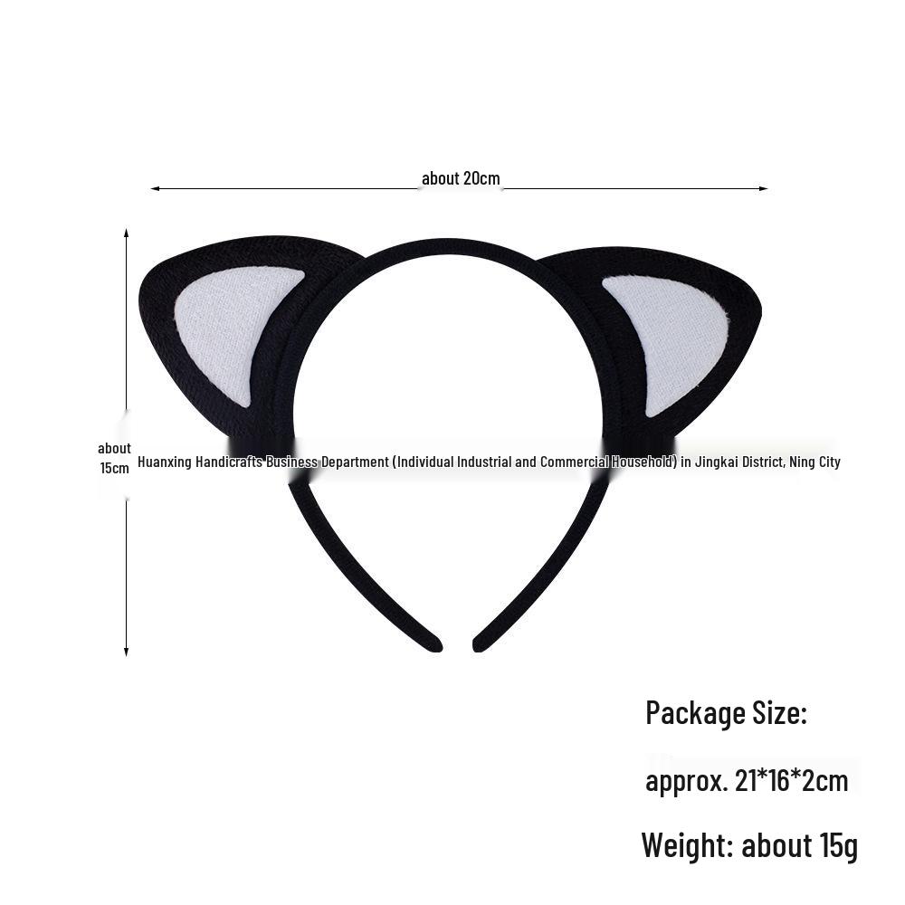 Halloween Animal Plush Cat Headband & Tail Costume Set for Women