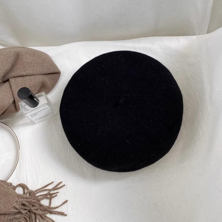 

Утолщенный шерстяной берет цвета молочного чая, цвета мака, универсальная шляпа художника Adjustable