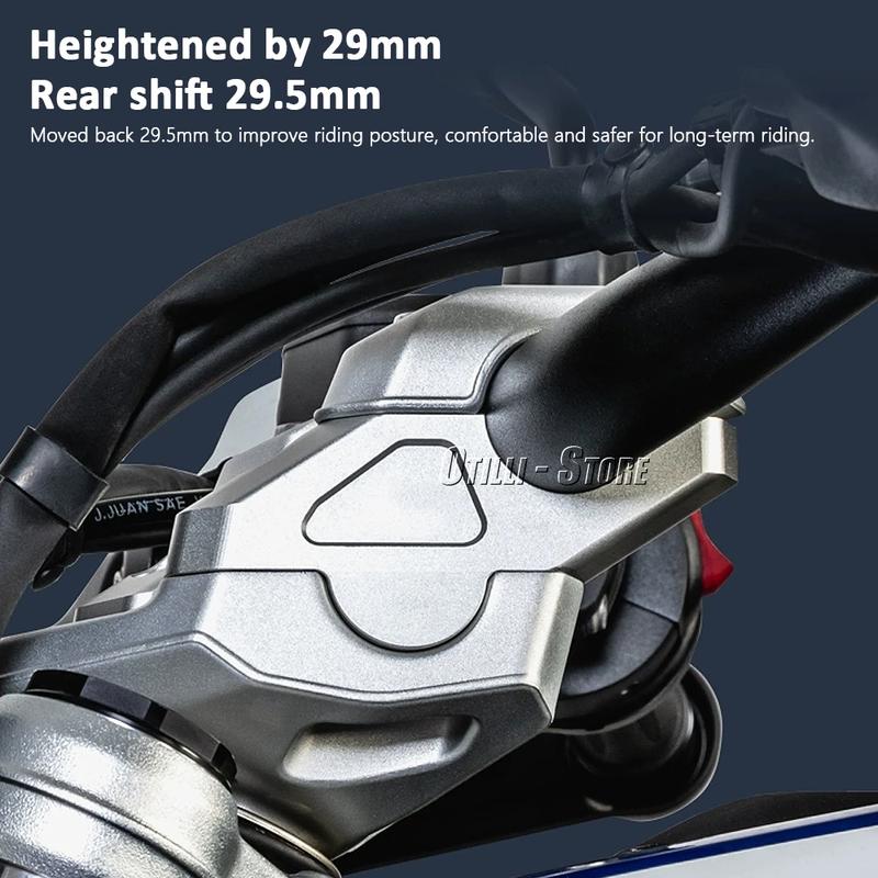 Motorcycle Accessories For BMW R 1300 GS Adventure R1300GS R1300gs 2023-2025 Handlebar Riser Bar Mount Handle Clamp Silver