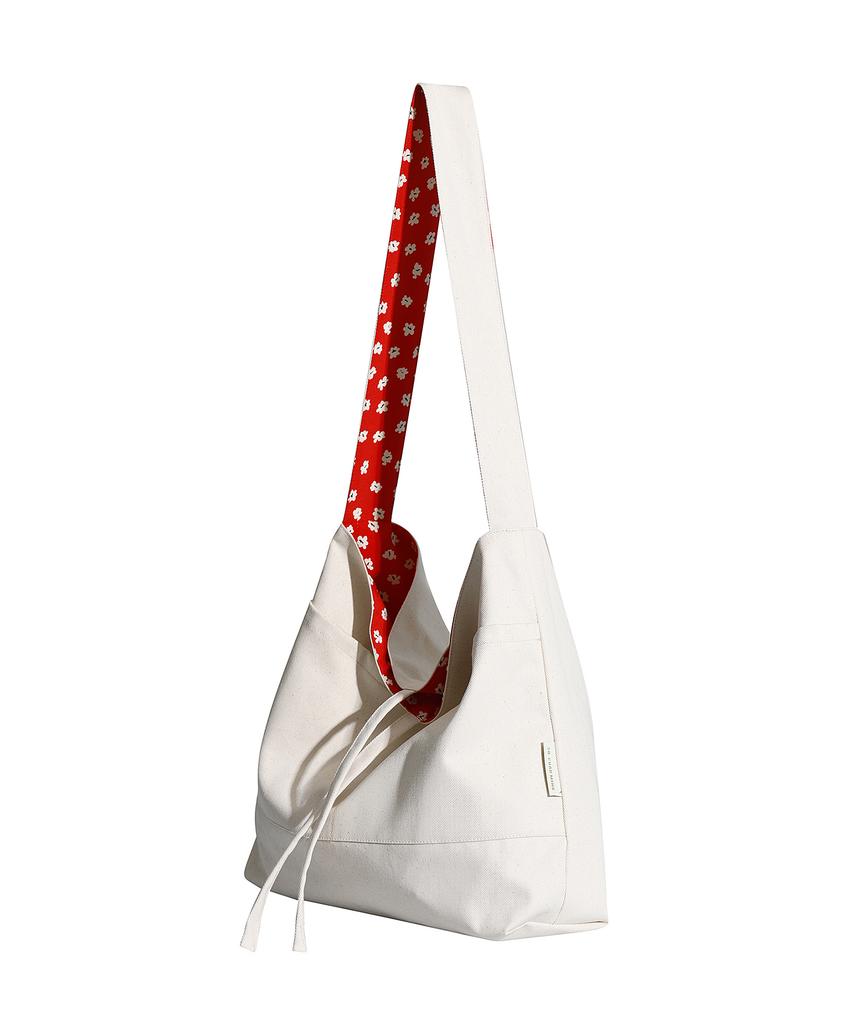 Socharming Plain Easy Reversible Shoulder Bag - Floral Red