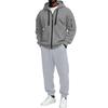Men's Athletic Full Zip Hoodie and Black Pants Casual Track Suit 2 Piece Set
