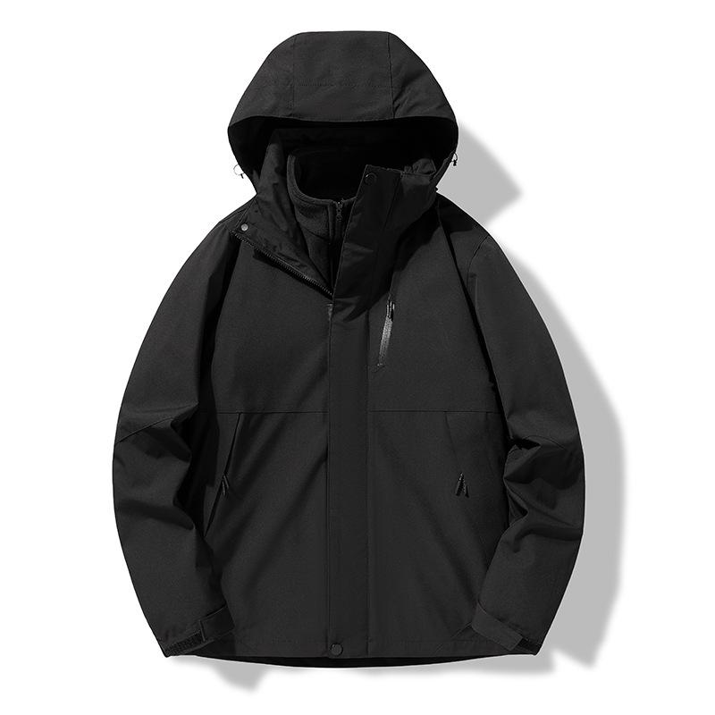 Autumn and Winter Fleece Thick Jacket Men's and Women's Outdoor Windproof Warm Fleece Liner Removable Three-in-one Two-piece Set