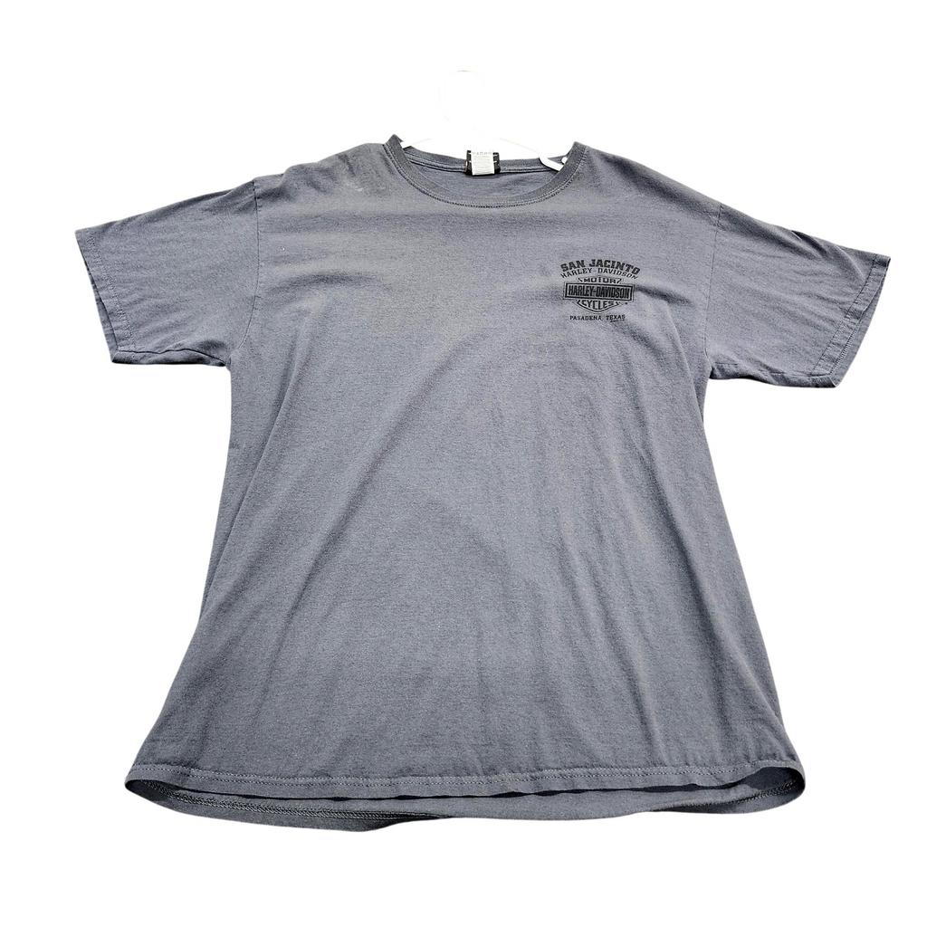 Harley-Davidson Shirt Mens Large Gray San Jacinto Pasadena TX Graphic Tee Biker Unisex T-Shirt