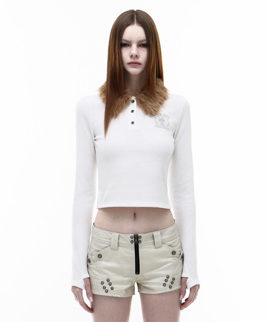 Opeoseu0012 Op. 07 Faux Blair Collar Long Sleeve White