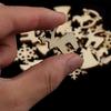 50Pcs Wooden DIY Christmas Tree Snowflake Star Hanging Ornaments Table Craft