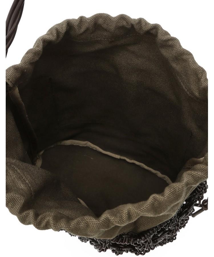 Athe Vanessabruno Khaki Weaving Net Shoulder Bag M Aaba6E861K2