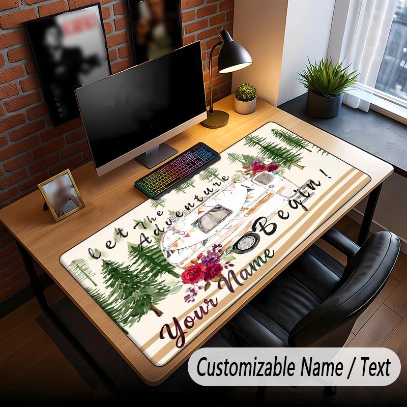 Fantasy Adventure Theme Custom Mouse Pad Personalized With Name Text Customized Desk Mat For Office Home Decor