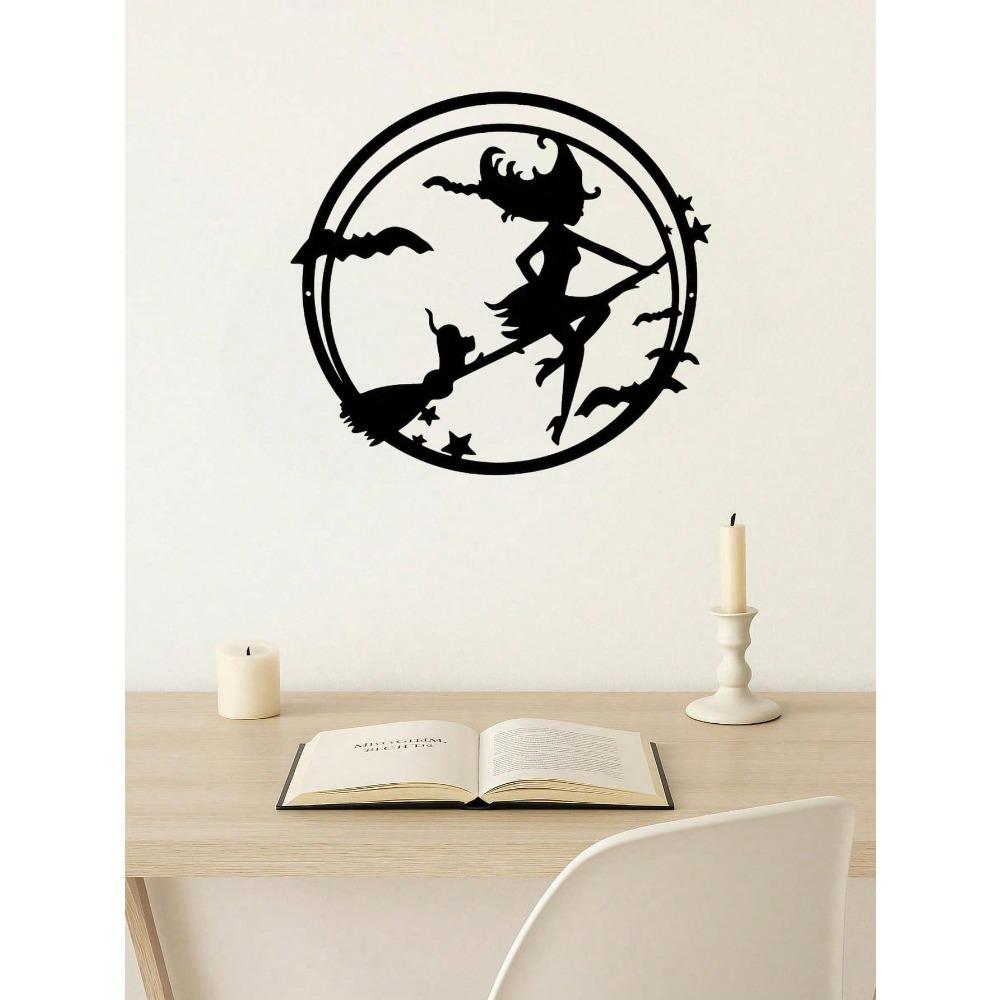 Gothic Witch Castle Metal Wall Art, Halloween Decor, Unique Iron Hanging Ornament, Modern Home Bedroom Decoration, Waterproof Rustproof