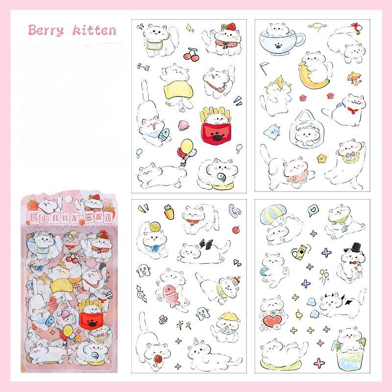 Soft Cute Cat Transparent Waterproof Pet Stickers Diy Hand Account Diary Stickers  Cute Animal Cat Stickers