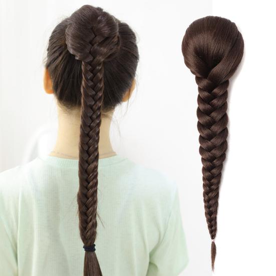 

Плетеный женский шиньон с косой, мягкие наращивающие волосы, ультра длинный шиньон с рыбьей косточкой для женщин 9