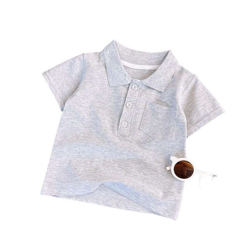 Children's Summer Polo Shirt: Unisex Short-Sleeve T-Shirt with Lapel and Lace for Boys and Girls