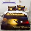 Pac-Man Custom Name Pattern Bedding,Quilt Set Quilt Cover Pillowcase Home Birthday Gift(1 * Duvet Cover + 2 * Pillowcase, Without Core)