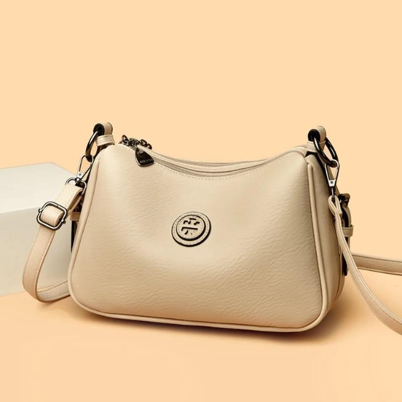 Fashionable Women's Shoulder Bag, Soft PU Leather Crossbody Bag, Solid Color Handbag, Suitable for Daily Use, Shopping, Commuting